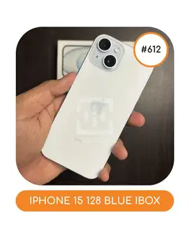 #612 Iphone 15 Blue 128 Ibox Garansi 16 March 2026 BH 100%