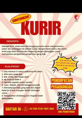 Loker kurir motor j&t