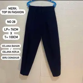 PRELOVED TOP IN FASHION ORI CELANA BAHAN /  KERJA BIRU DONGKAR (No 28)