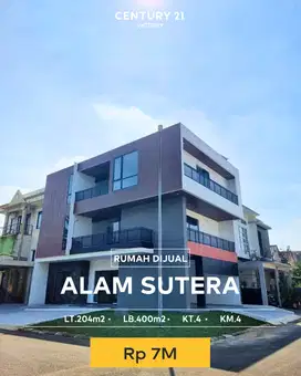 Dijual Rumah Mewah 3 Lantai Di Alam Sutera