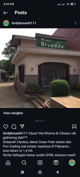 Wisma / Vila CIBUBUR kel Jati Rangoon Bekasi