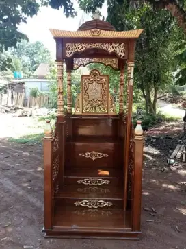 mimbar masjid kayu jati mas
