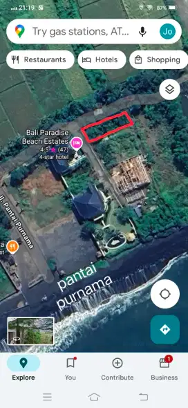 Tanah Cantik 540m² Pantai Purnama