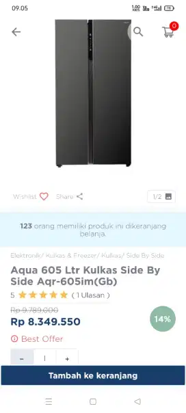 Promo kulkas side by side aqua