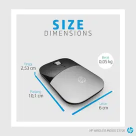 Mouse HP Z3700 Silver Wireless Portable Optical Mouse 100% Original