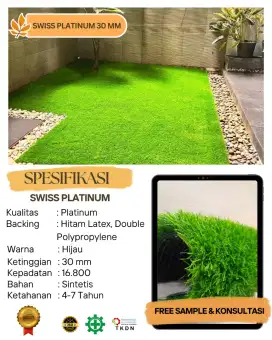 Rumput sintetis tipe Swiss Platinum 3 cm
