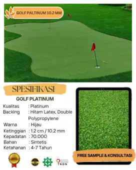Rumput sintetis tipe Golf Platinum 1.2 cm