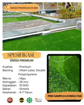 Rumput sintetis tipe Swiss Premium 2.5 cm