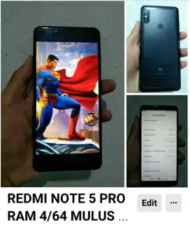 Xiaomi Redmi Note 5 Pro Ram 4/64 Mulus ori normal batangan batre awet