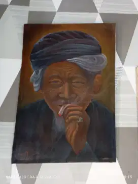 Pajangan 3 lukisan oil on kanvas asli