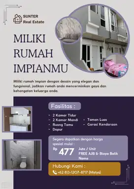Rumah Ready Cantik Minimalis Harga Free Biaya AJB dan BN Lokasi Sunter