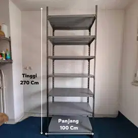 Jual Rugi Rak Besi Bekas Ukuran 100 x 40 x 270 cm