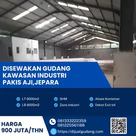 Gudang Luas 8000m² di Jepara Disewakan! Zona Industri SHM, Akses Tol