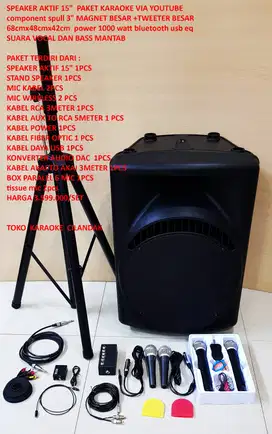 SPEAKER AKTIF 15  PAKET KARAOKE VIA YOUTUBE
