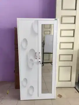 Lemari pakaian 2 pintu minimalis plat besi