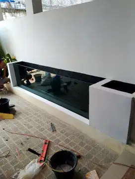 Kolam ikan koi minimalis kaca