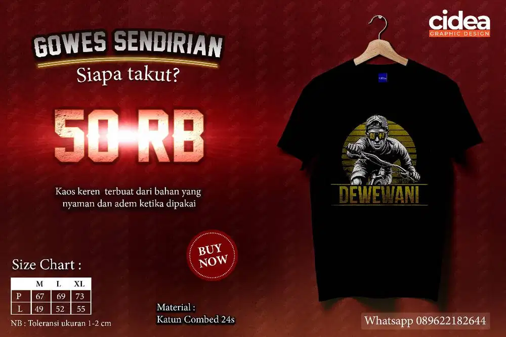 kaos untuk  yang suka sendirian bahan adem