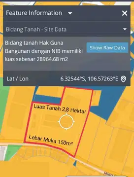 JUAL TANAH INDUSTRI STRATEGIS DI LEGOK TANGERANG LUAS 2,8 HEKTAR SHGB