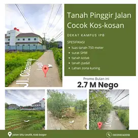 Tanah Bogor Dekat Kampus IPB Dramaga Cocok Kos-kosan Dan SHM