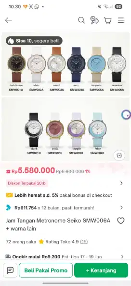 Jam tangan seiko metronome