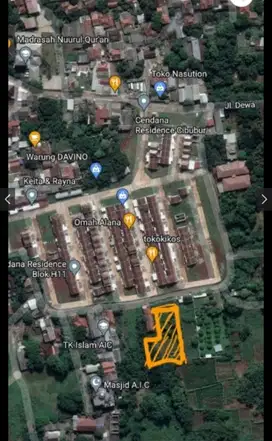 dijual tanah di dekat trisakti ciangsana samping kota wisata cibubur