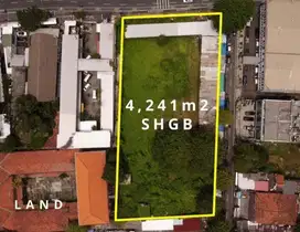Dijual Tanah SHGB 4,241 m² di Senen, Jakarta Pusat