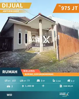 Dijual Rumah Dekat Fasilitas Umum di Buring Kedungkandang Malang