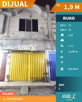 Dijual Ruko Terawat Tengah Kota di Galunggung Klojen Malang