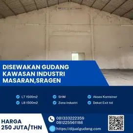 Disewa Cepat! Gudang Strategis di Masaran Sragen 1500m²,
