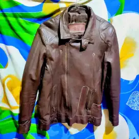 Jaket kulit sintetis premium size M setelan jangkis pria wanita