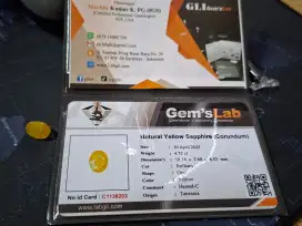 Natural yellow safir + memo