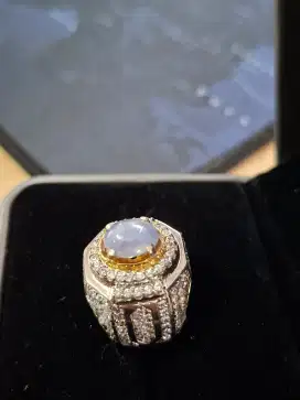 Natural blue safir star ceylon  + perak micro