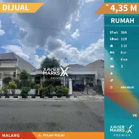 Dijual Rumah Super Nyaman Dan Luas Area Pulau2 Kota Malang