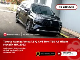 Toyota Avanza Veloz 1.5 Q CVT Non TSS AT Hitam Metalik 2022 2023