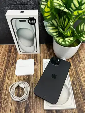 Iphone 15 128gb black second like new bh 100% garansi panjang