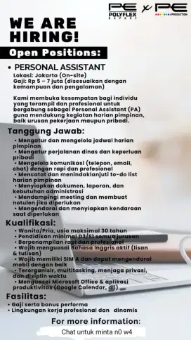 HIRING PERSONAL ASSISTANT