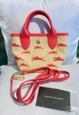 Longchamp le panier pliage basket xs strawberry pink
