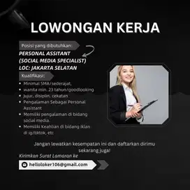 lowongan pekerjaan personal assistant (Social Media)