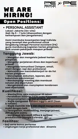 lowongan kerja personal assistant