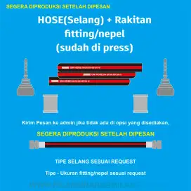 Rangkaian selang hidrolik+fitting/nepel (satuan, at aku sepaket)