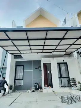 Kanopi alderon single layer boskuh, + talang air gan