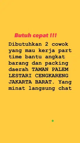 BUTUH PART TIME SECEPATNYA