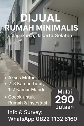 Rumah Murah 2 Lantai di Jagakarsa Jakarta Selatan akses Motor