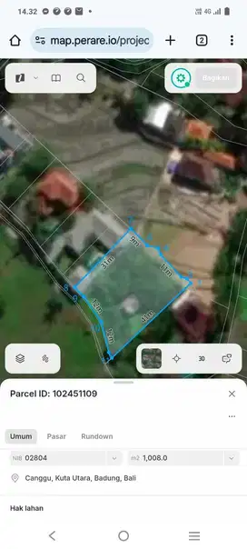Jual Lahan 10 Are di Padang Tawang Babakan Canggu