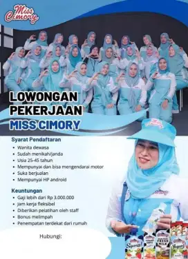 Lowongan Kerja atau loker Miss cimory
