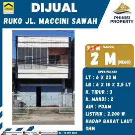 DIJUAL Ruko dalam Kota di Jalan Maccini Sawah