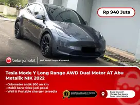 [ODOMETER 500 KM] Tesla Mode Y Long Range AWD AT Abu Metalik 2022/2023