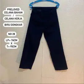 PRELOVED CELANA BAHAN / CELANA KERJA BIRU DONGKAR PRIA (No 28)