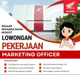 Lowongan kerja marketing /sales honda