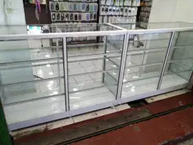 Etalase kaca putih murah Jogja